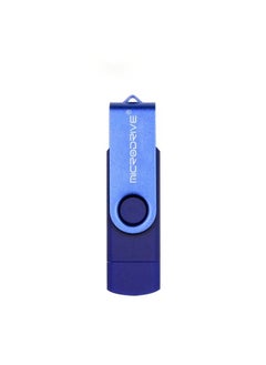 BURAQ MicroDrive 64GB USB 2.0 Phone and Computer Dual-use Rotary OTG Metal U Disk (Blue)  - Image 1