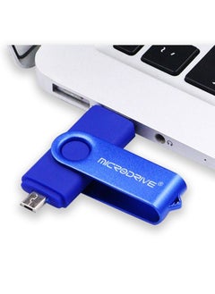 BURAQ MicroDrive 64GB USB 2.0 Phone and Computer Dual-use Rotary OTG Metal U Disk (Blue)  - Image 3