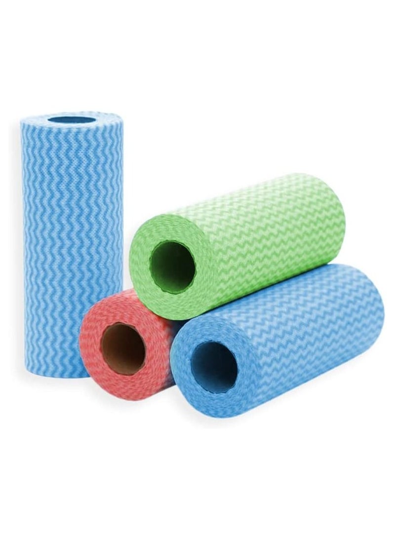 مارخور Pack of 4 50Pcs Roll Environment Friendly Disposable Cloth Kitchen Cleaning Non-Woven Fabric Dish Towel Cloth Kitchen Cleaning - Image 1