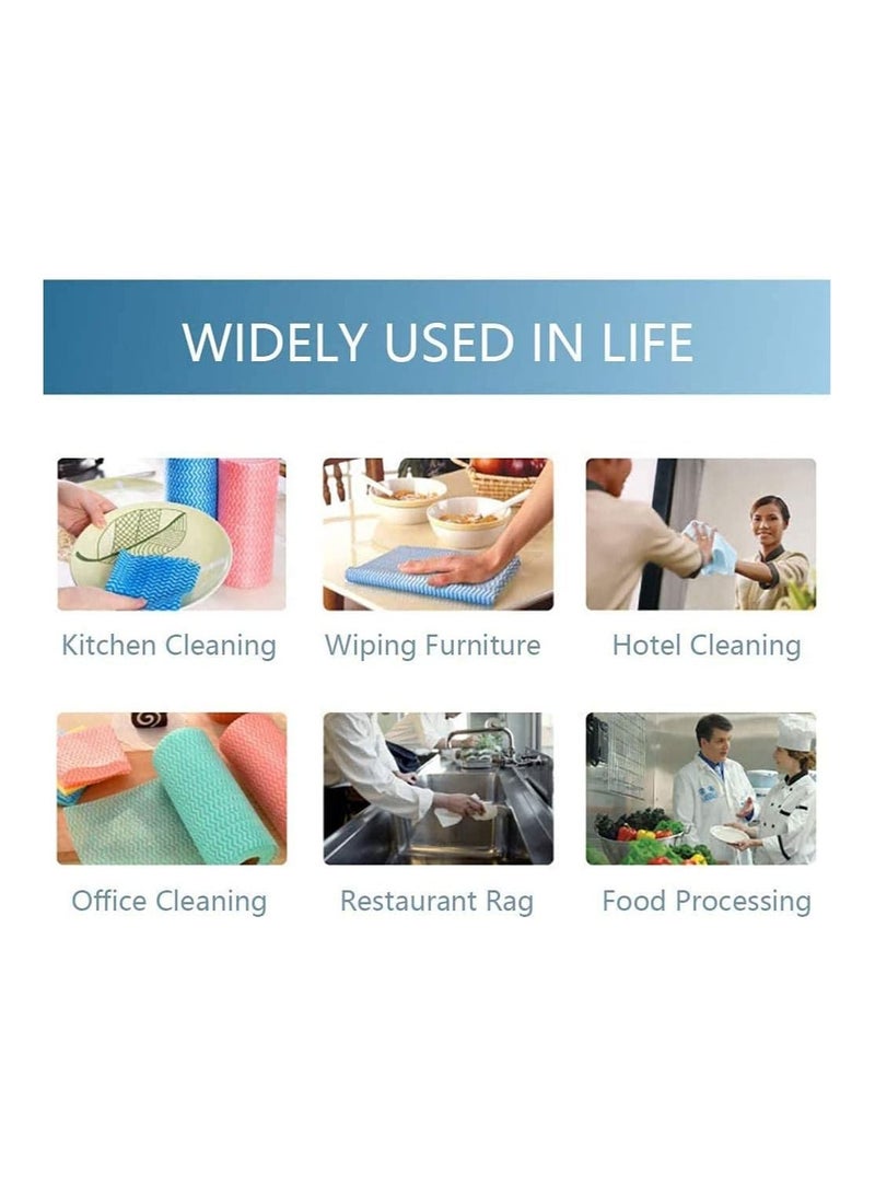 مارخور Pack of 4 50Pcs Roll Environment Friendly Disposable Cloth Kitchen Cleaning Non-Woven Fabric Dish Towel Cloth Kitchen Cleaning - Image 4