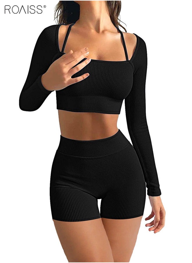 Yoga Cropped Top Long Sleeve Chest Cushion Top Fitness Sportwear Cycling Wear Black - pzsku/Z1EE5E0DB6359F6DDB53AZ/45/_/1715247433/a5e1ed53-42a9-4946-b8d5-568204a6c926