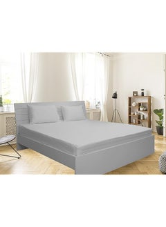 Hotel Linen Klub King Fitted Sheet 1Pc 100 Percent Cotton 250Tc Sateen 1 Inch Stripe Size: 200X200+30Cm White  - Image 2