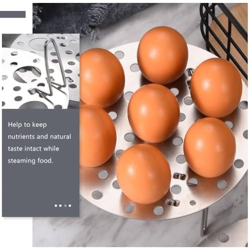 Arkriza® 1 Pc's Stainless Steel Steamer Rack for Instant Pot Trivet Egg Steam Rack Stand Cooking Food Holder Steaming Basket Rack for Pressure Cooker, Heatproof Stackable 7 Holes Stand Egg Box (Pack of 1) - Image 4