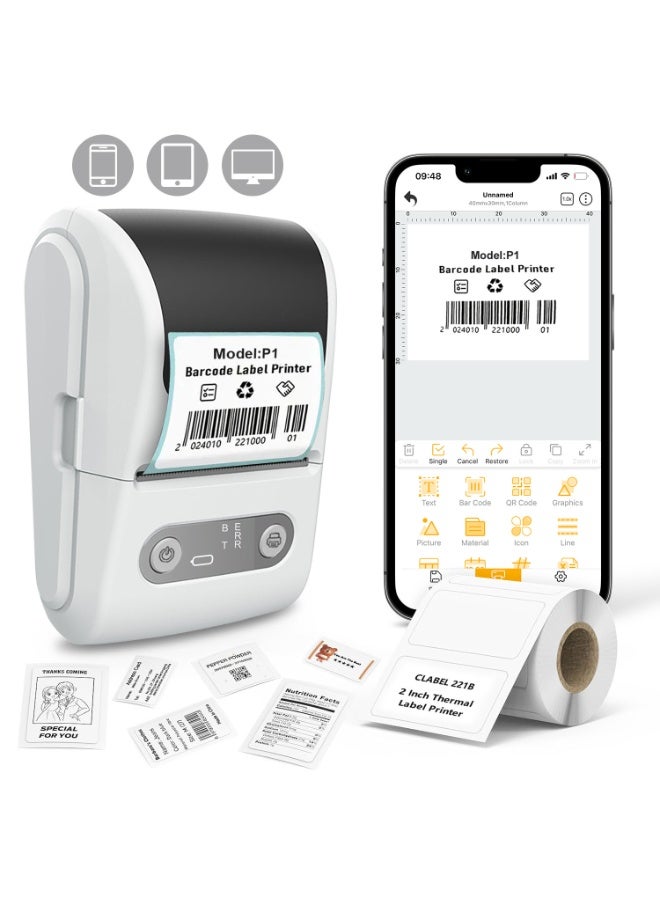 BlueFire Mini Label Printer Machine | Portable Thermal Label & Receipt Printer | Bluetooth Connection | Inkless Printing | Compatible with Android, iOS & PC | Rechargeable 1200mAh Battery | 57mm Paper Width | Compact Wireless Label Maker for Home, Office, School & Small Business | Easy Organization & Clear Printing - Image 4
