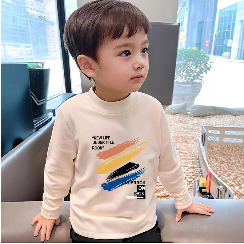 Spring Long-Sleeved T-Shirt For Middle And Big Boys And Girls De Rong Thin Top Long-Sleeved T-Shirt Children'S Base Shirt Trendy - Image 5