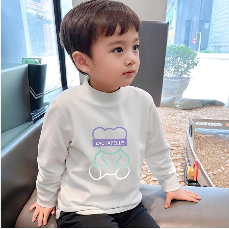Spring Long-Sleeved T-Shirt For Middle And Big Boys And Girls De Rong Thin Top Long-Sleeved T-Shirt Children'S Base Shirt Trendy - Image 1