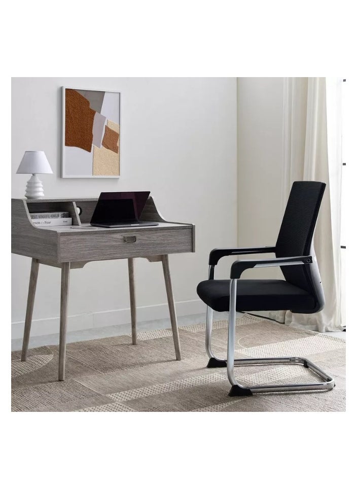 SMART HOME Ergonomic office chair set of 5, fixed computer chair, meeting chair, visitor training and conference chair, polyurethane padded mesh office chair  - Image 5