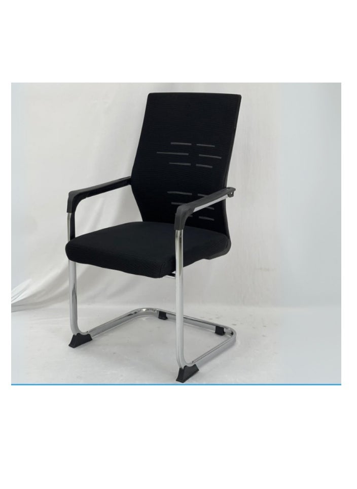 SMART HOME Ergonomic office chair set of 5, fixed computer chair, meeting chair, visitor training and conference chair, polyurethane padded mesh office chair  - Image 2