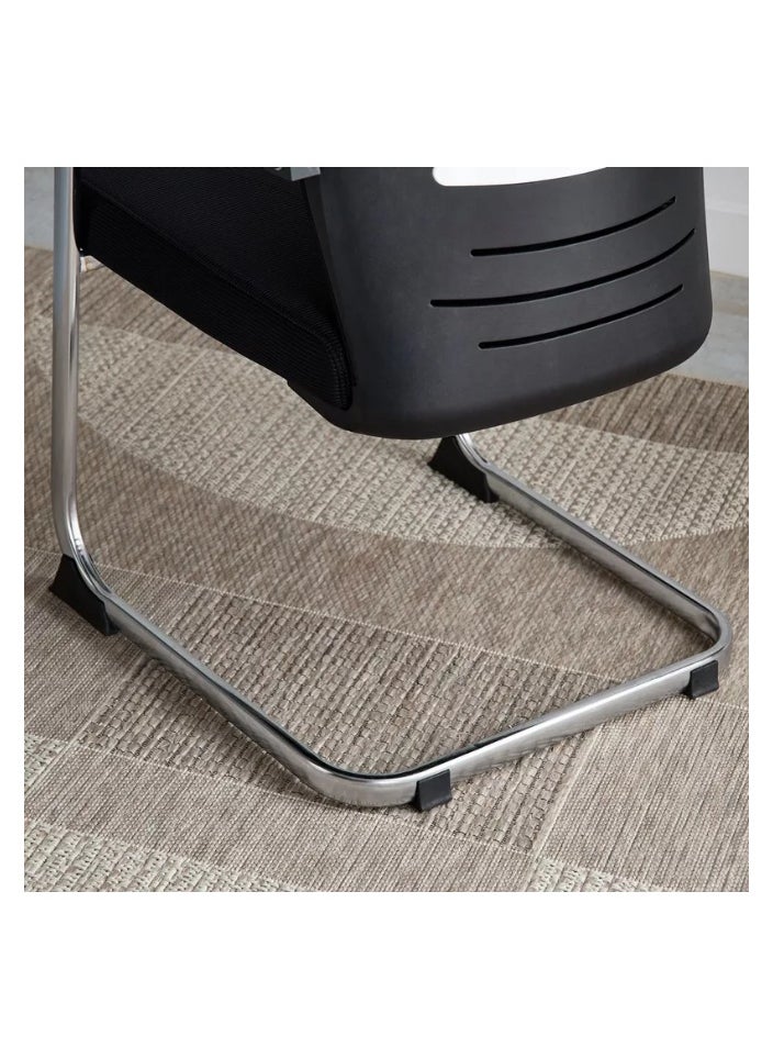 SMART HOME Ergonomic office chair set of 5, fixed computer chair, meeting chair, visitor training and conference chair, polyurethane padded mesh office chair  - Image 4