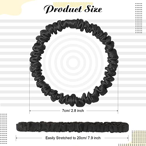 Chuangdi 9 Pieces Thanksgiving and Christmas Gifts Silk Scrunchies for Long Hair Silk Hair Ties Scrunchies for Women Girls Elastic Ponytail Holders with Gift Box(Classic Style,Black) - Image 5