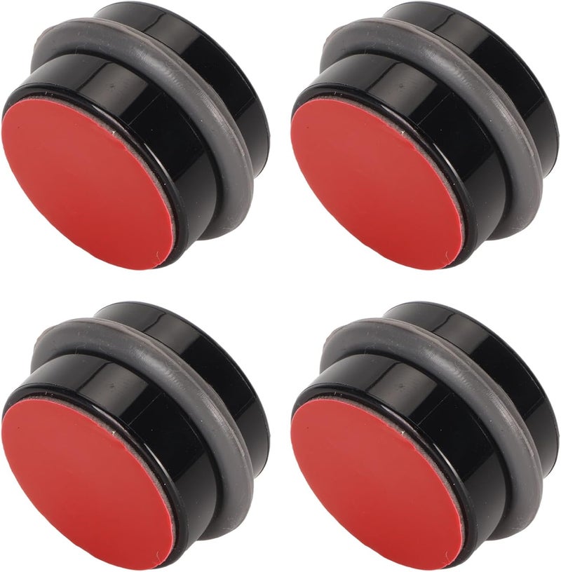 كلاراكو سدادة باب أسطوانية مكونة من 4 قطع، مانعة دائرية بلاستيكية صامتة سوداء، 4 قطع، حامل عرض أنيق، حامل ملصقات، سدادات أبواب لإضفاء لمسة جمالية جذابة - Image 2