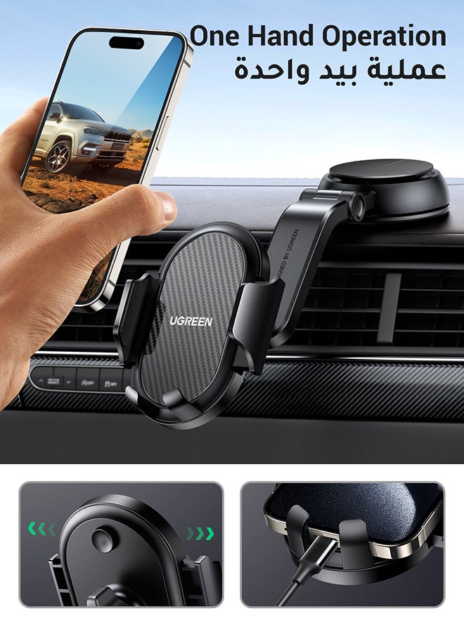 يو جرين حامل هاتف للسيارة على لوحة القيادة / الزجاج الأمامي، ستاند جوال سياره قابل للدوران 360 درجة لسلسلة آيفون 12/13/14، سلسلة سامسونج جالكسيS23/S22، هواوي، ون بلس، شاومي، موتورولا وجميع الهواتف مقاس 4.7-7.2 بوصة - Image 5