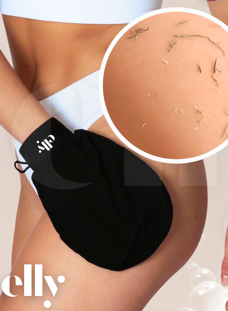 Elly ELLY - Premium Exfoliating Glove - Deep Body Scrubber Gloves for Dead Skin, Spray Tan Removal, Keratosis Pilaris, and Body Scrub - 100% Viscose Fiber. Women. Men  - Image 3
