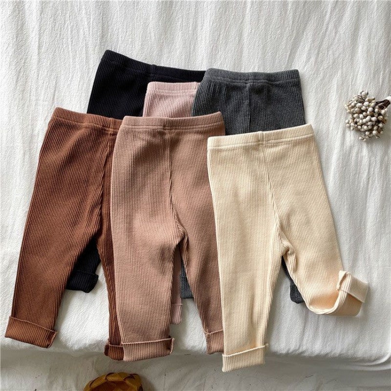 Spring Children'S Stretch Slim-Fit Leggings For Boys And Girls Pit-Strip Baby Black All-Match Leggings For Winter Fleece-Lined - Image 4