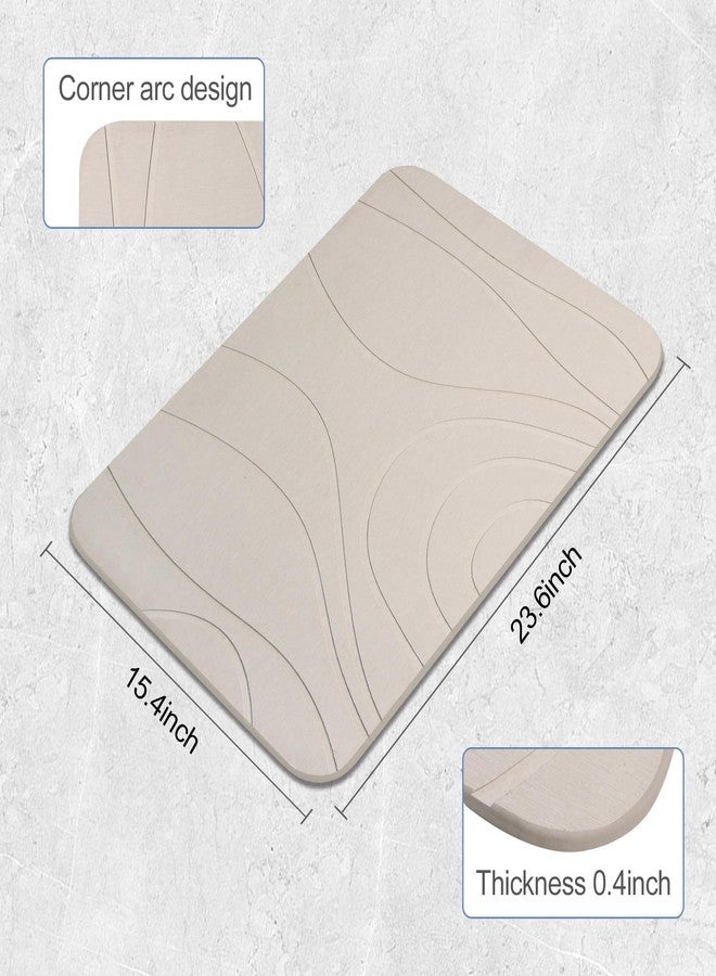 HUMIGA Stone Bath Mat, 2 Pack Diatomaceous Earth Shower Mat, Non-Slip Super Absorbent Quick Drying Bathroom Floor Mat, 24x15, Greyish White - Image 3