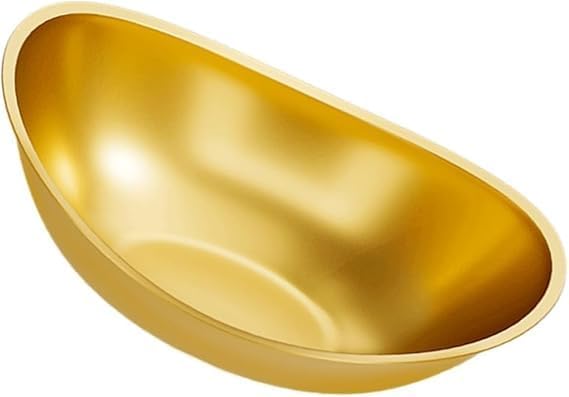 PIPULSE Stainless Steel Serving Cooking Golden Snack Salad Bowl & Seasoning Bowl Ingot bplate Starter Bowl Bars Design Multi-Function Metal Soup Noodles Salad Kitchen Korean comercial Dessert Snack - Image 1