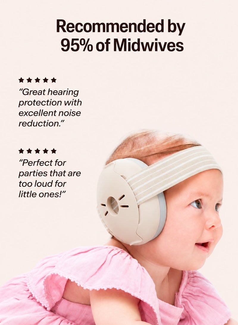 Alpine Muffy Baby Ear Defender for Toddlers up to 48 Months - Noise Reduction Earmuffs - Sand - Image 4