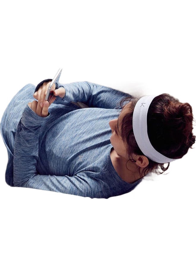 Keep رباط رأس عريض بدون seams، رياضي للجري، يمتص العرق، تصميم غير قابل للانزلاق، أزرق سماوي - Image 2