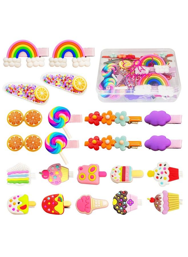 Ammy Hair Clips For Girls 22 Pcs Toddler Hair Clip Candy Hair Accessories Rainbow Barrettes Hair Pins For Kids Girl Children(Box Package) - Image 1