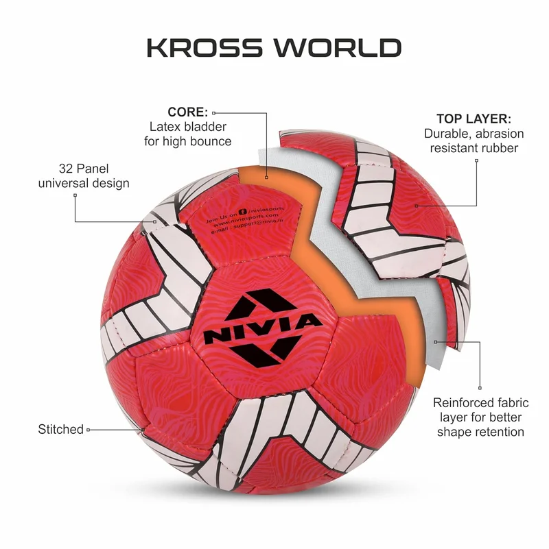 نيفيا Nivia Kross World Football - Durable Training Ball for All Surfaces