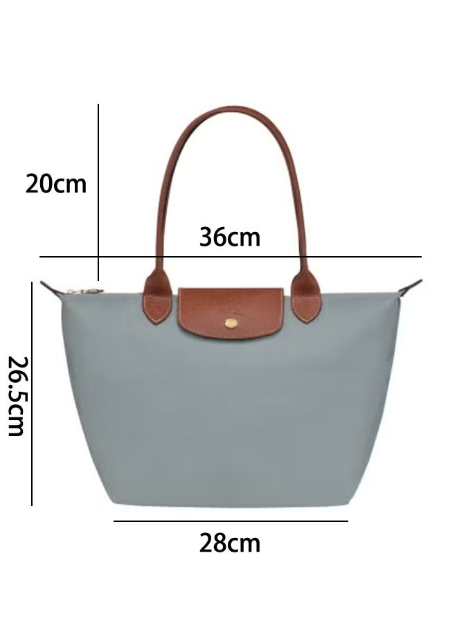 Longchamp Longchamp Women's Medium Tote Bag, Handbag, Shoulder Bag, Steel Gray Classic Style - Image 1