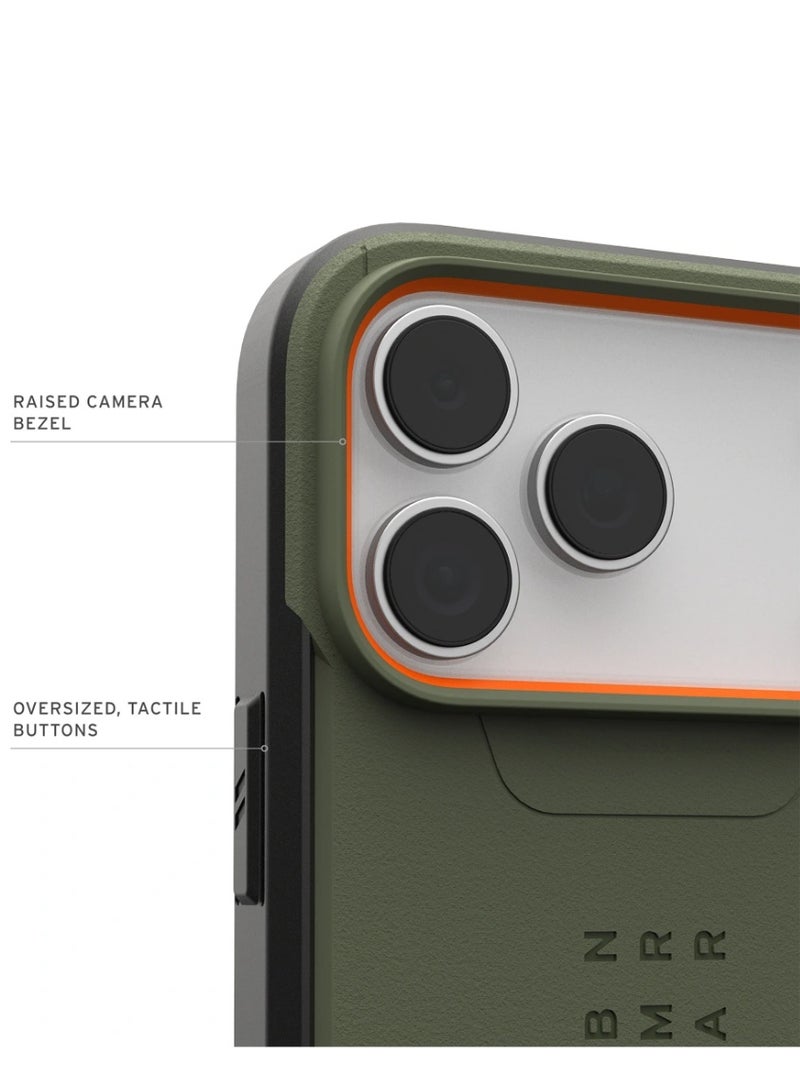 يو اي جي جراب UAG المدني المتين MAGSAFE لهاتف آيفون 17 برو ماكس - زيتوني/برتقالي - Image 4