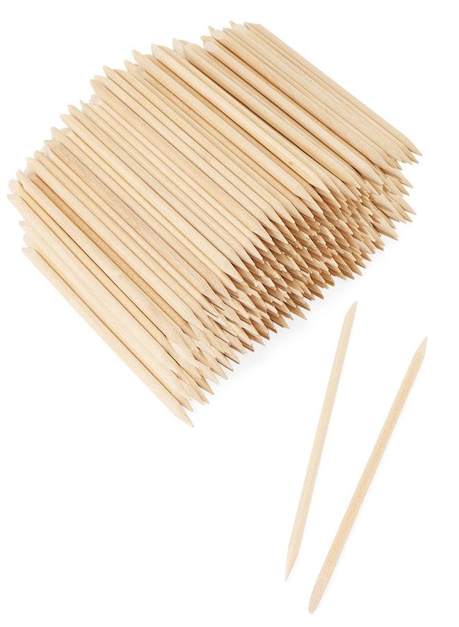 LEXININ 1000 PCS 4.5 Inch Wood Cuticle Pusher, Double Heads Wooden Cuticle Sticks, Wood Orange Nail Sticks for Manicure Pedicure - Image 1