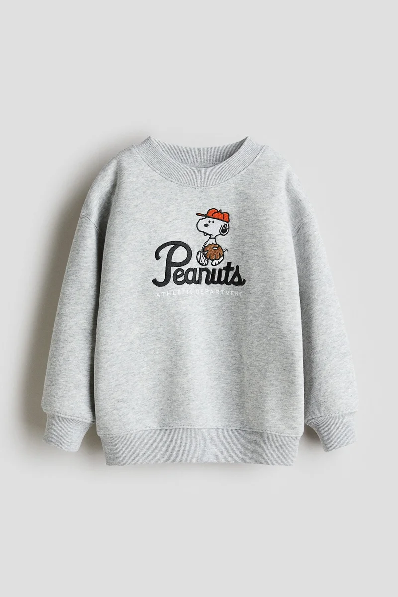 اتش اند ام سويت شيرت فضفاضة ذات طبعة