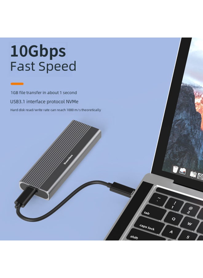 ماركة غير محددة صندوق قارئ M2 SSD ثنائي البروتوكول NVMe/SATA حاوية محرك الأقراص الصلبة الخارجية ذات الحالة الصلبة العالمية لأجهزة الكمبيوتر عالية السرعة USB3.1- اللون: بروتوكول مزدوج مع كابل C إلى USB  - Image 2