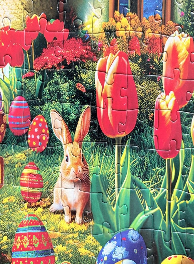 Mulic 300 Piece Puzzles for Adults Kids - Easter Puzzles - Mushroom House Easter - Image 5