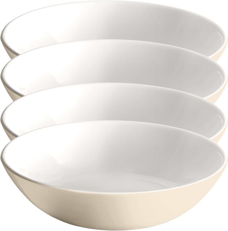 Emile Henry EVERYDAY COLLECTION 8751qt Ceramic Pasta Bowl Set of 4 Sugar  Cream