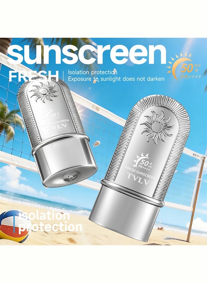 TVLV Fresh Sunscreen Stick SPF50+ PA++++ High Protection Translucent and Refreshing Sun Protection Water Resistant Non Greasy Formula for Face and Body Suitable for Daily and Outdoor Activities 50g - Image 2