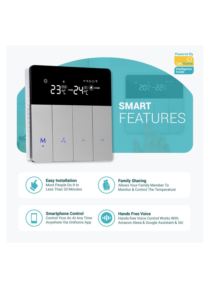 UNIHOMS - 4 Pipe 220V Smart WIFI Central AC Thermostat Temperature Controller - Image 1