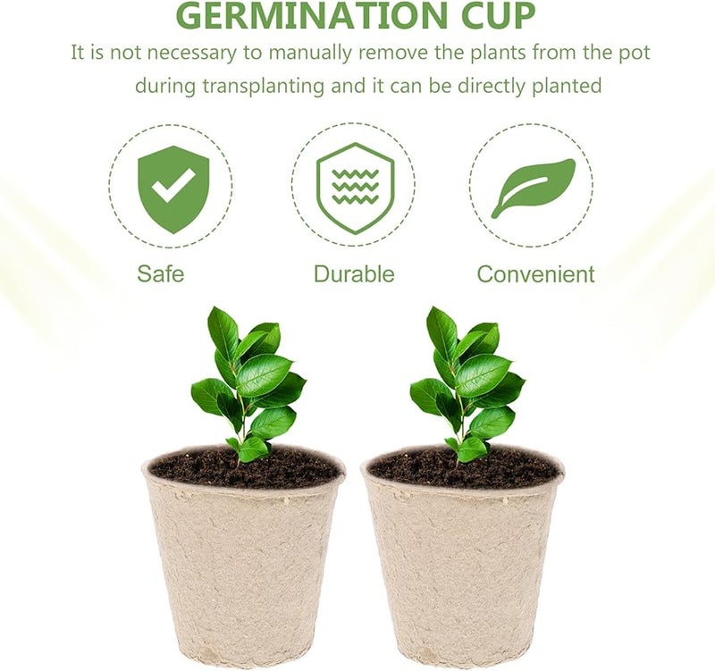 Biodegradable Peat Pots 8X8Cm Large 70pcs Seed Starter Kit for Herb and Flower - Image 4