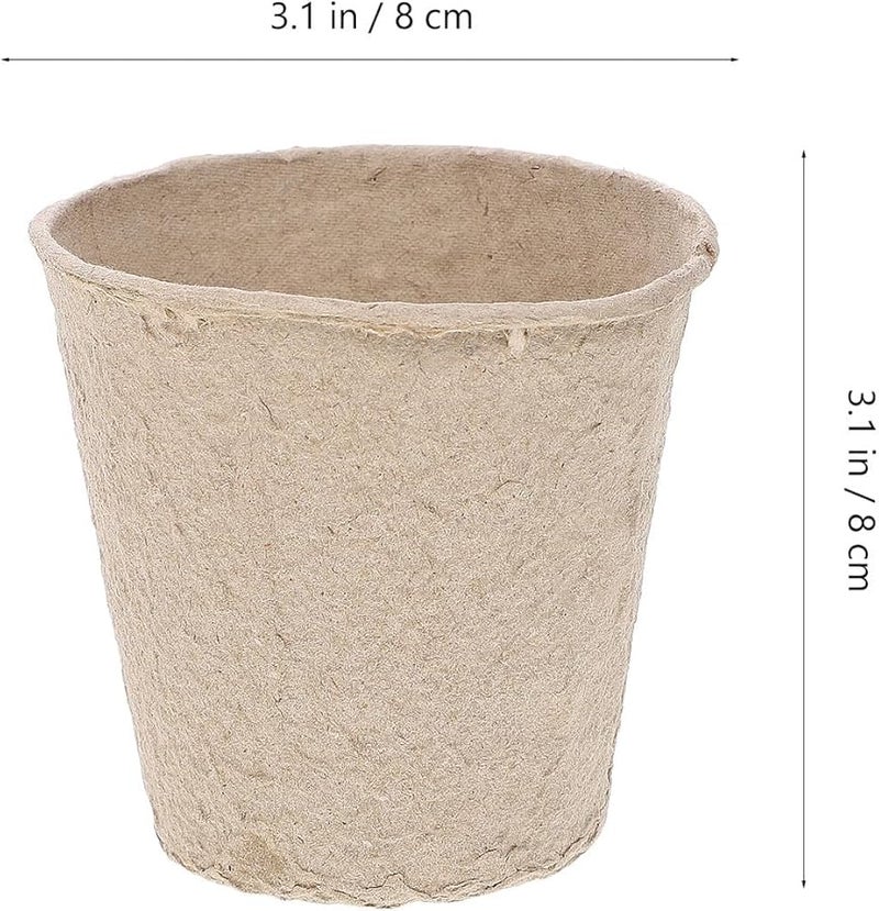 Biodegradable Peat Pots 8X8Cm Large 70pcs Seed Starter Kit for Herb and Flower - Image 3