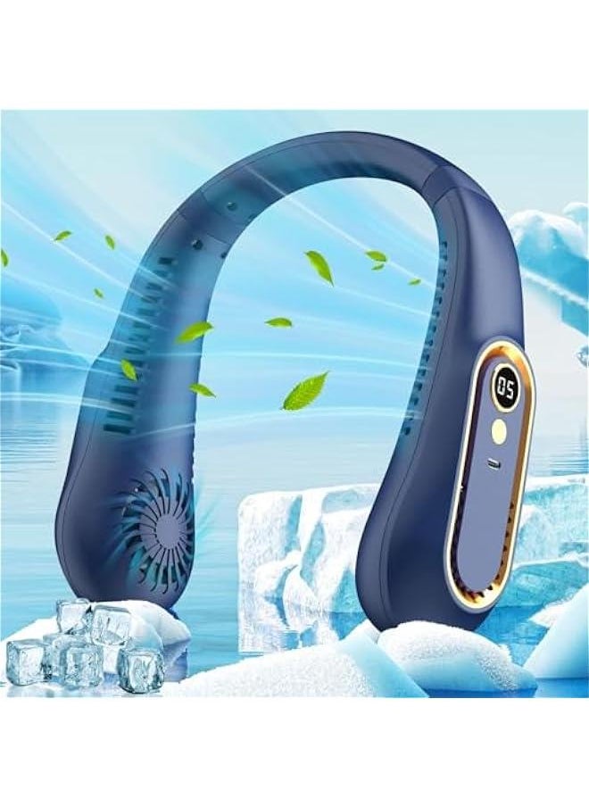 HOOKOR Neck Fan, Cooling Fan with 5 Speeds Adjustable Neckbreeze, Neckbreeze Wearable Bladeless Rechargeable Personal Neck Fan 720°cooling Airflow No Noise, For Home Office Travel  - Image 1