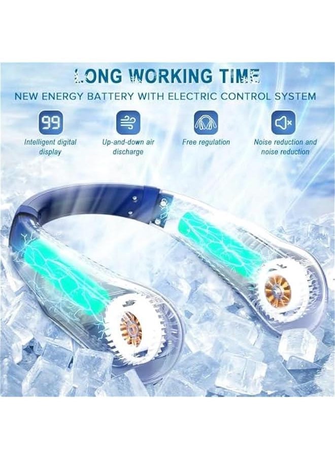 HOOKOR Neck Fan, Cooling Fan with 5 Speeds Adjustable Neckbreeze, Neckbreeze Wearable Bladeless Rechargeable Personal Neck Fan 720°cooling Airflow No Noise, For Home Office Travel  - Image 2