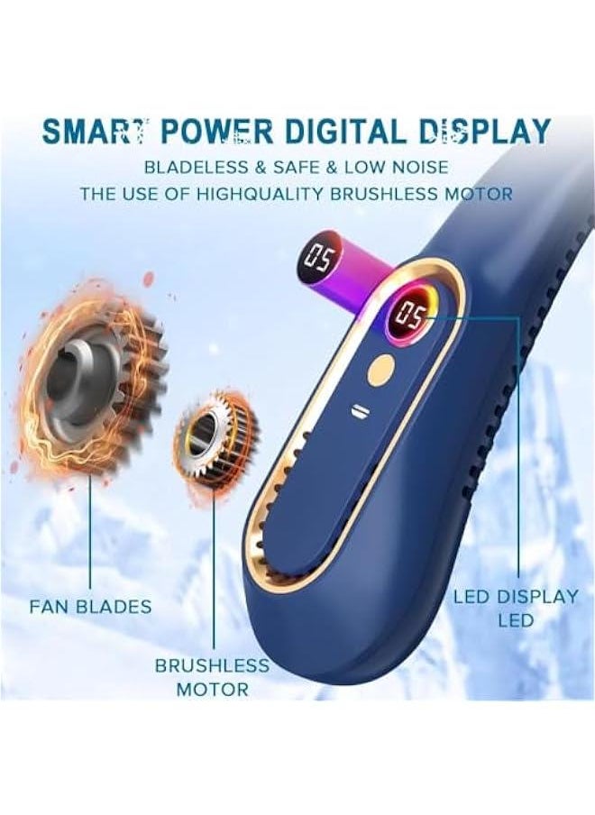 HOOKOR Neck Fan, Cooling Fan with 5 Speeds Adjustable Neckbreeze, Neckbreeze Wearable Bladeless Rechargeable Personal Neck Fan 720°cooling Airflow No Noise, For Home Office Travel  - Image 4