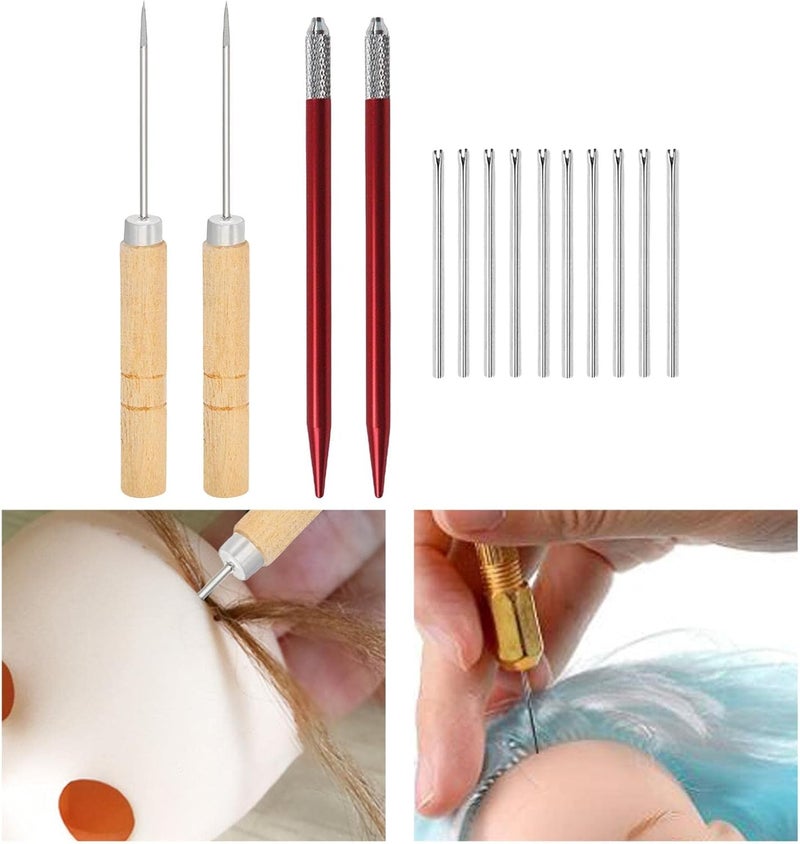 klarako Doll Tools Reborn Hair Rooting Tool Doll Making Kit, 10x0.8mm Needles - Image 2