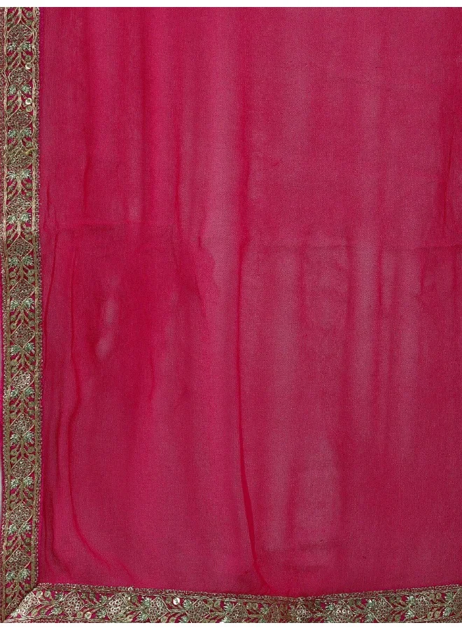 Aks  AKS Floral Printed Gotta Patti Kurta with Palazzos & With Dupatta for Women | Best Price UAE
