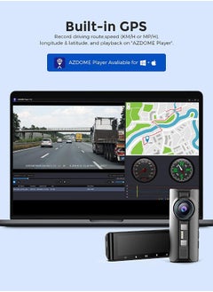 AZDOME 2K+1K+1K DVR dashcam front and built-in triple camera car dashcam 139mm IPS screen dashcam built-in WiFi G sensor parking monitor loop recording  - Image 3