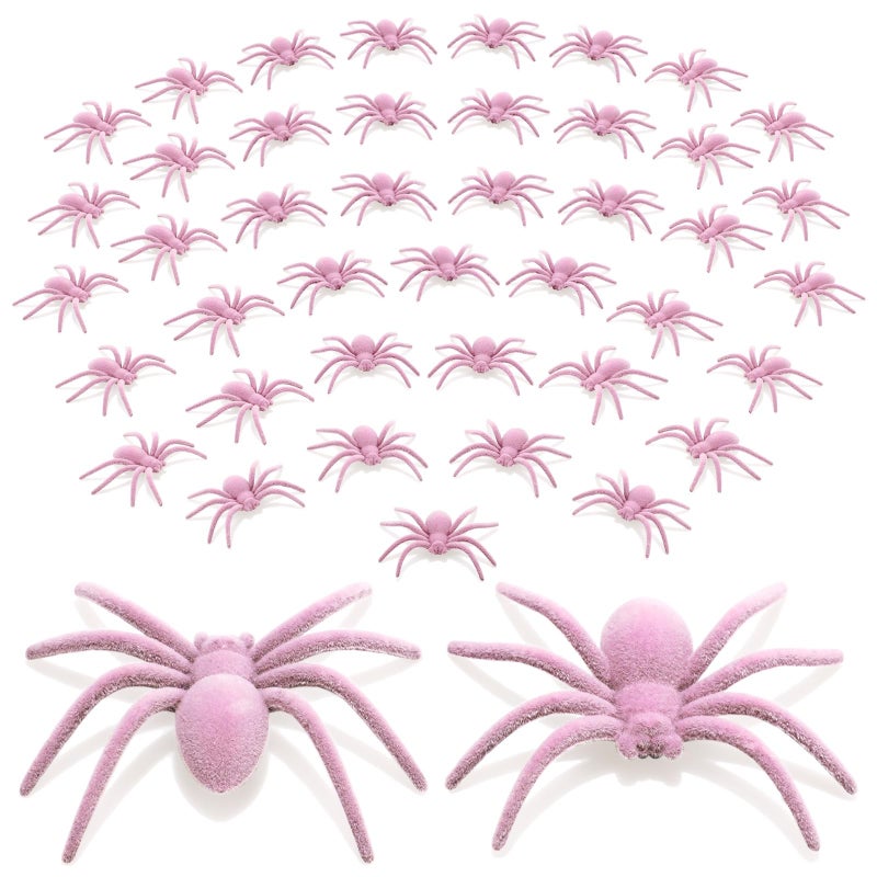 Shappy 50 Pcs Mini Fuzzy Spider Realistic Hairy Small Plastic Fake Spiders Halloween Prank Spider Props Small Size Scary Funny Halloween Indoor Outdoor Decorations for Party Favors - Image 1