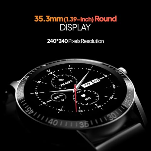 Fire-Boltt Talk Round Smart Watch 1.39″ TFT Display with Bluetooth Calling, Dual Button, Voice Assistance, SPO₂ & Heart Rate Monitor, 120+ Sports Modes, Smartwatch for Men & Women - Grey - Image 4