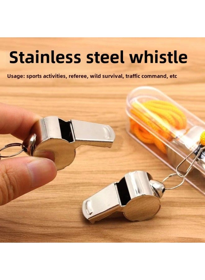 Generic Whistle Super-loud Referee Special Outdoor Training Topper Physical Education Teacher Basketball Coach Professional Lifesaving Football Whistle-Color:[independent Packaging Box] | Stainless Steel Whistle | 3 Pieces - Image 2