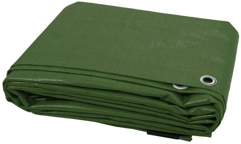 SolaDirect 3 x 5 m Green Tarpaulin Waterproof Heavy Duty Tarp Sheet Cover, Groundsheet - Waterproof, Weatherproof, Frost-Resistant, UV Protection, Universal, Multipurpose, Reinforced Eyelets - Image 1