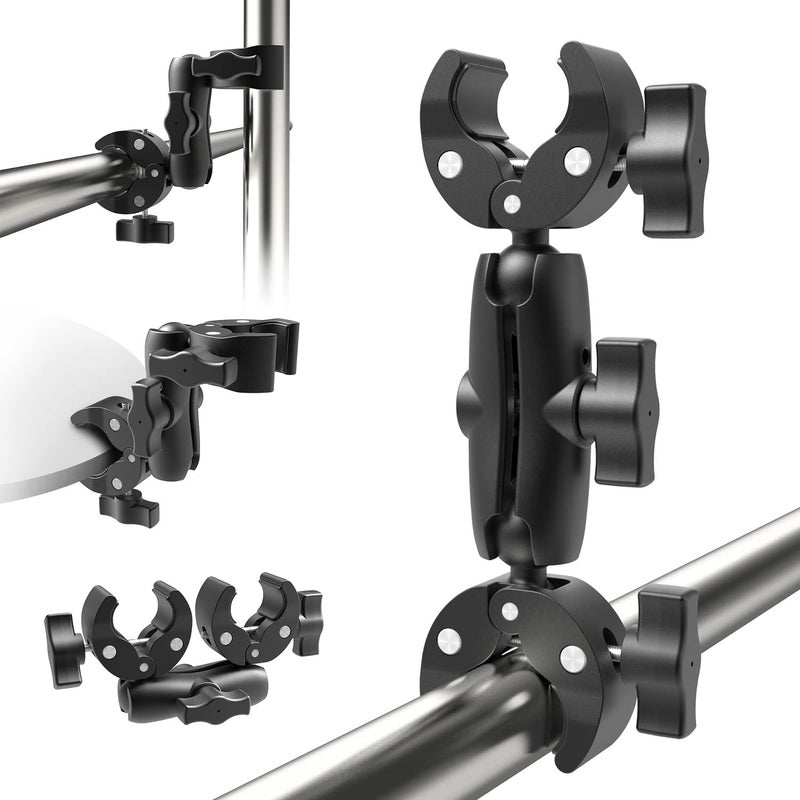Taisioner Double Super Clamp Mount Umbrella clamp Camera Clamp Pole Clamp for Monitor Bracket Magic Socket Arm Desk Photo Studio Light Stand, Photography Reflector, Flag Holder Mount, Cross Bar - Image 1