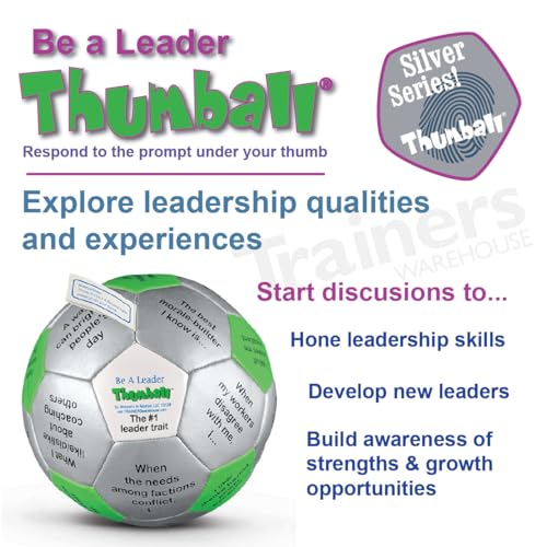 Trainers Warehouse Be a Leader Thumball, 6" | Team Building Ice Breaker - Discuss Past Leadership Experiences & Opportunities | 32 Panels to Prompt Conversation - Image 2