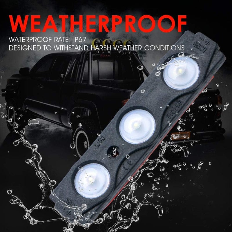 Xprite White Truck Pickup Bed Light Kit, 24 Led Cargo Rock Lighting Kits w/Switch for Van Off-Road Under Car, Side Marker, Foot Wells, Rail Lights - 8 PCS - Image 4