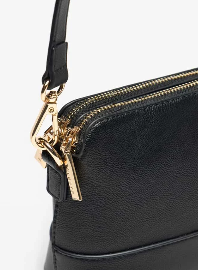 سيليست Women Logo Accent Crossbody Bag with Detachable Strap and Zip Closure