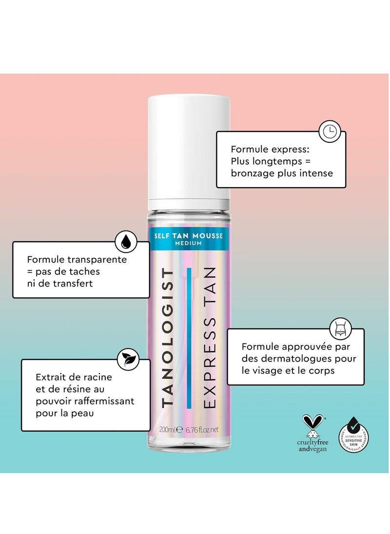 Tanologist - Tanologist Express Self Tan Mousse, Extra Dark - Hydrating Sunless Tanning Foam, Vegan and Cruelty Free - 6.76 Fl Oz - Image 1